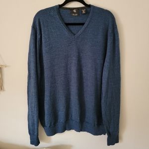 Blue Calvin Klein V-neck sweater, XXL